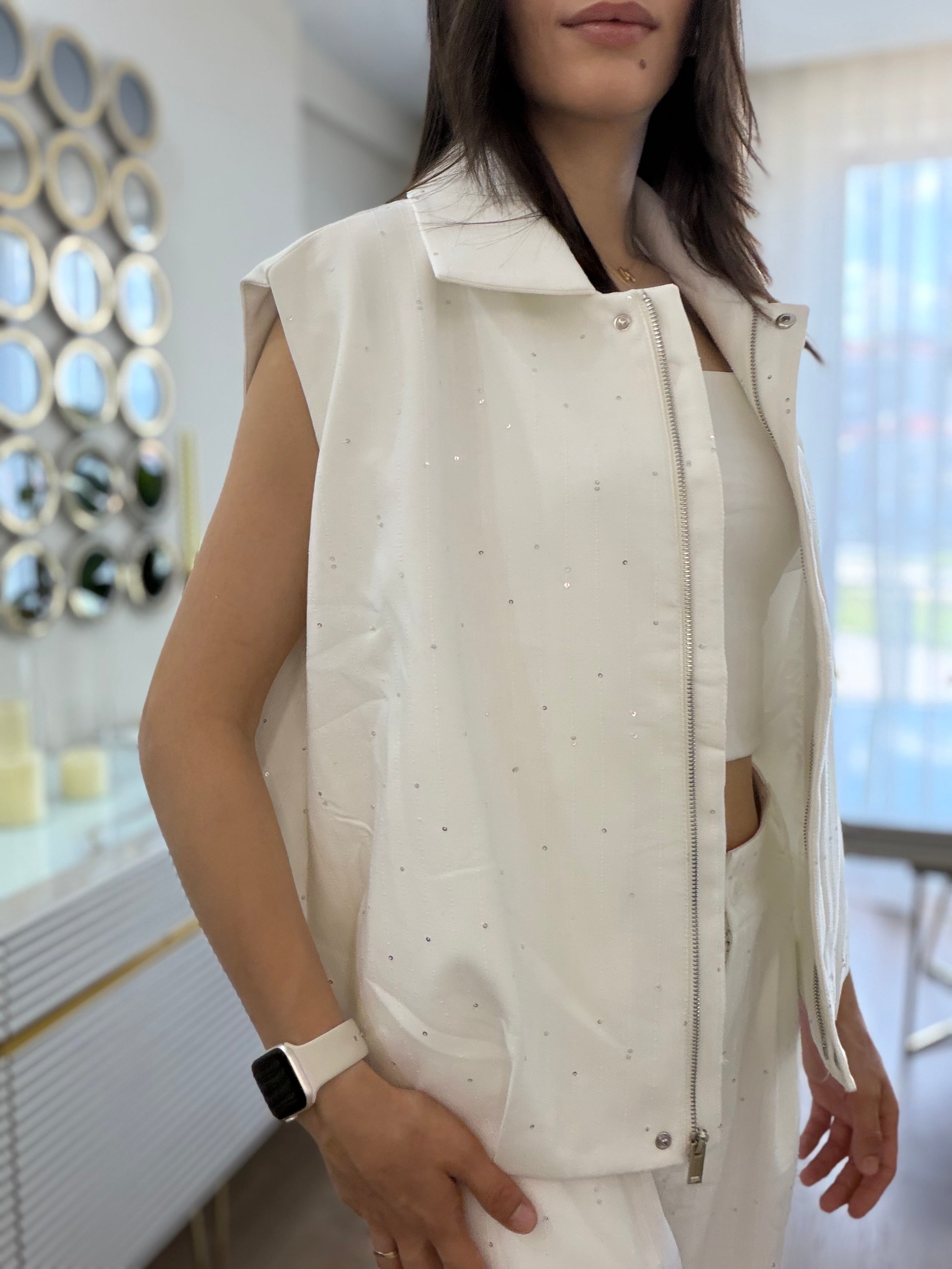 Pul Detay Yelek Pantolon Takımı