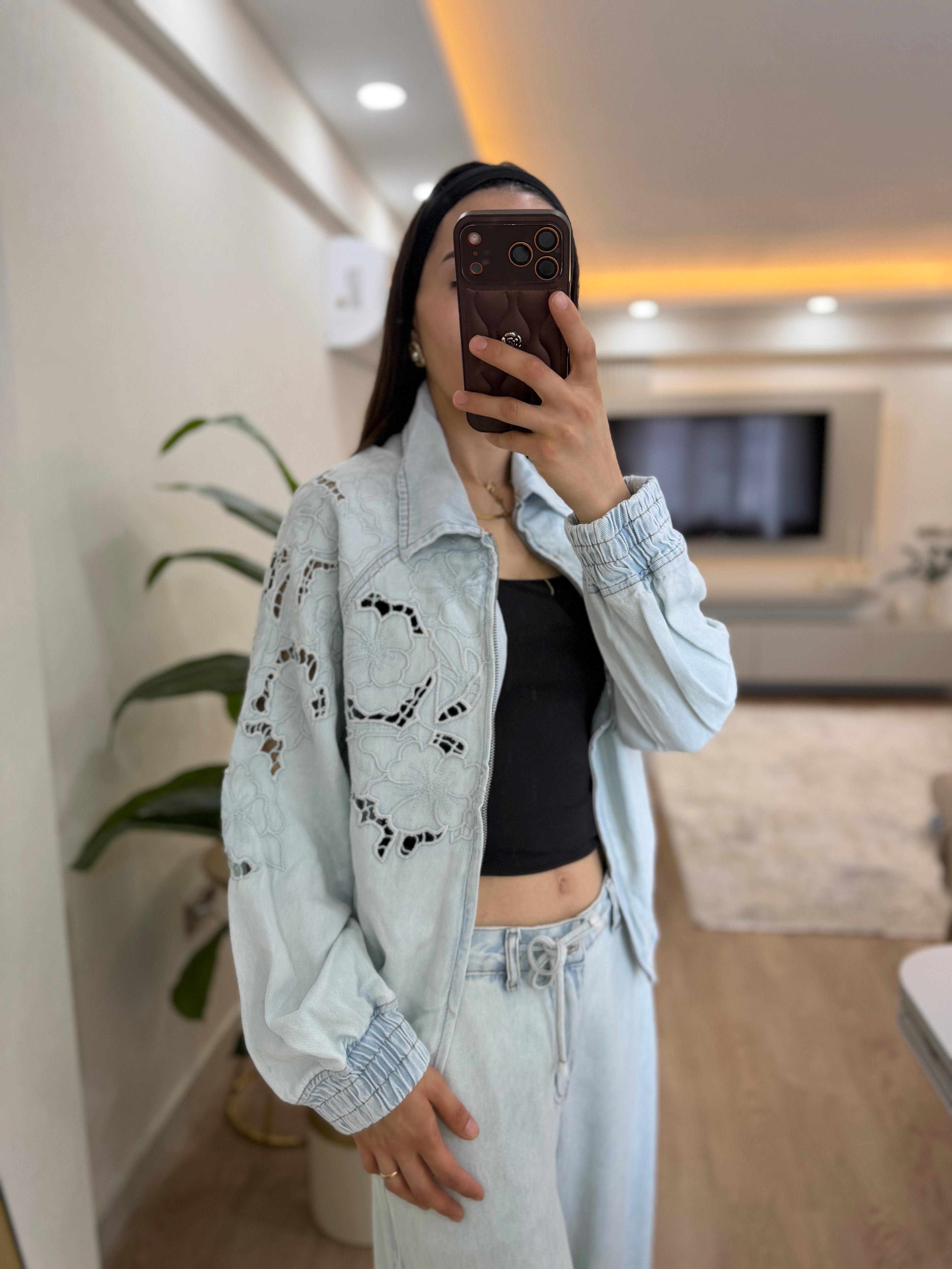 Ajur Detaylı Tensel Jean