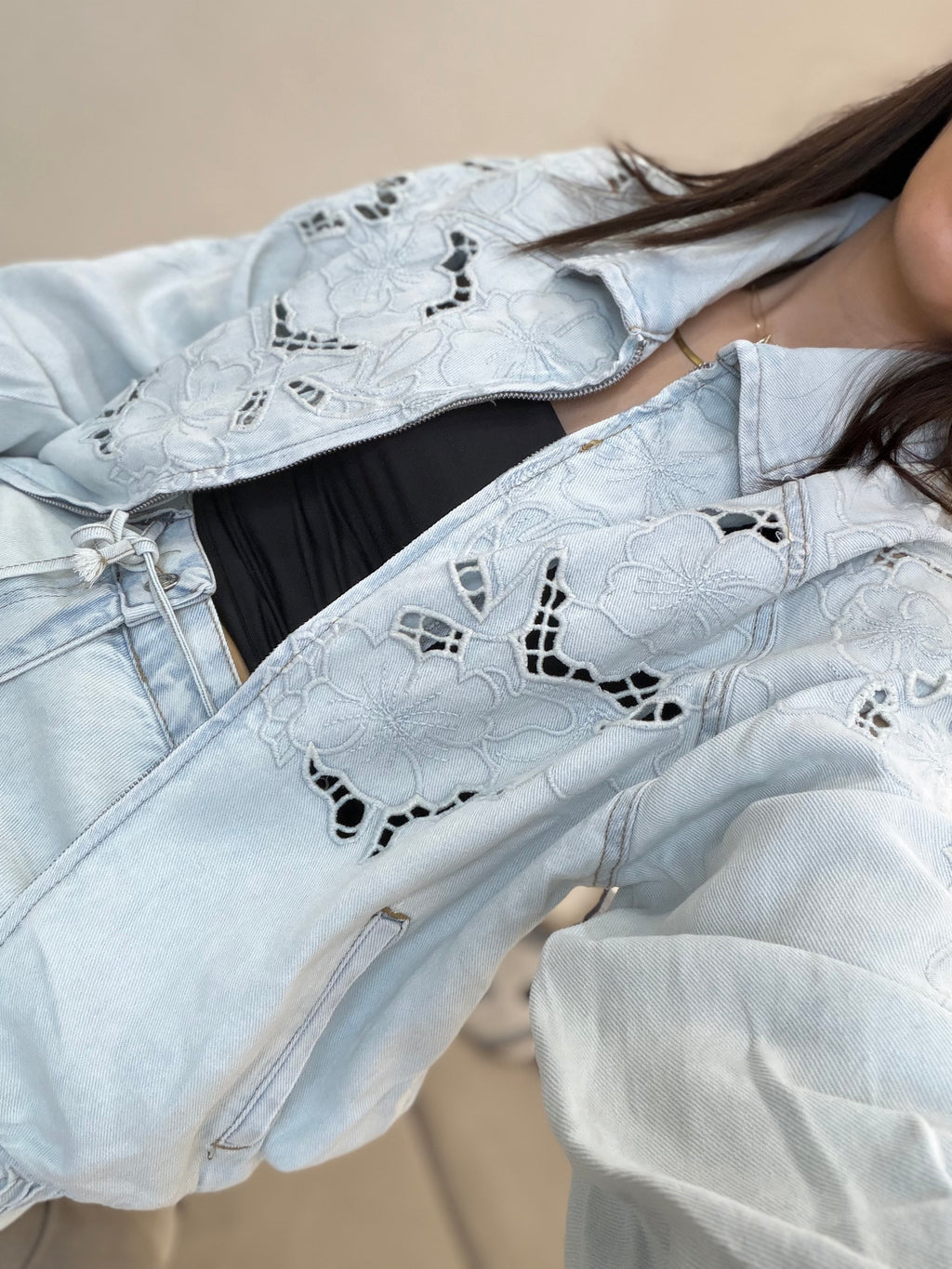 Ajur Detaylı Tensel Jean