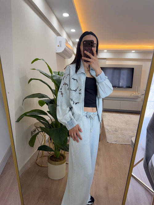 Ajur Detaylı Tensel Jean