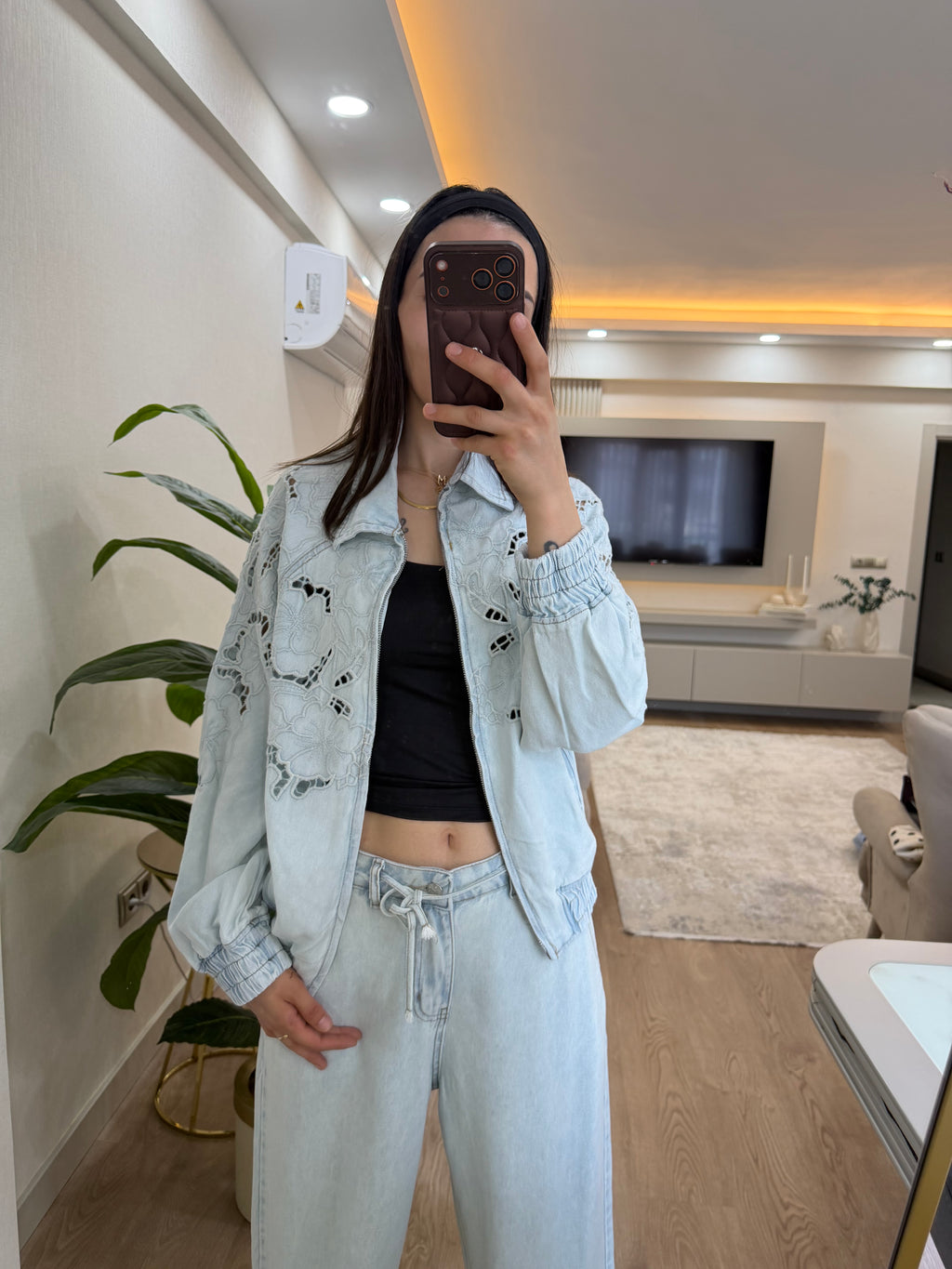Ajur Detaylı Tensel Jean