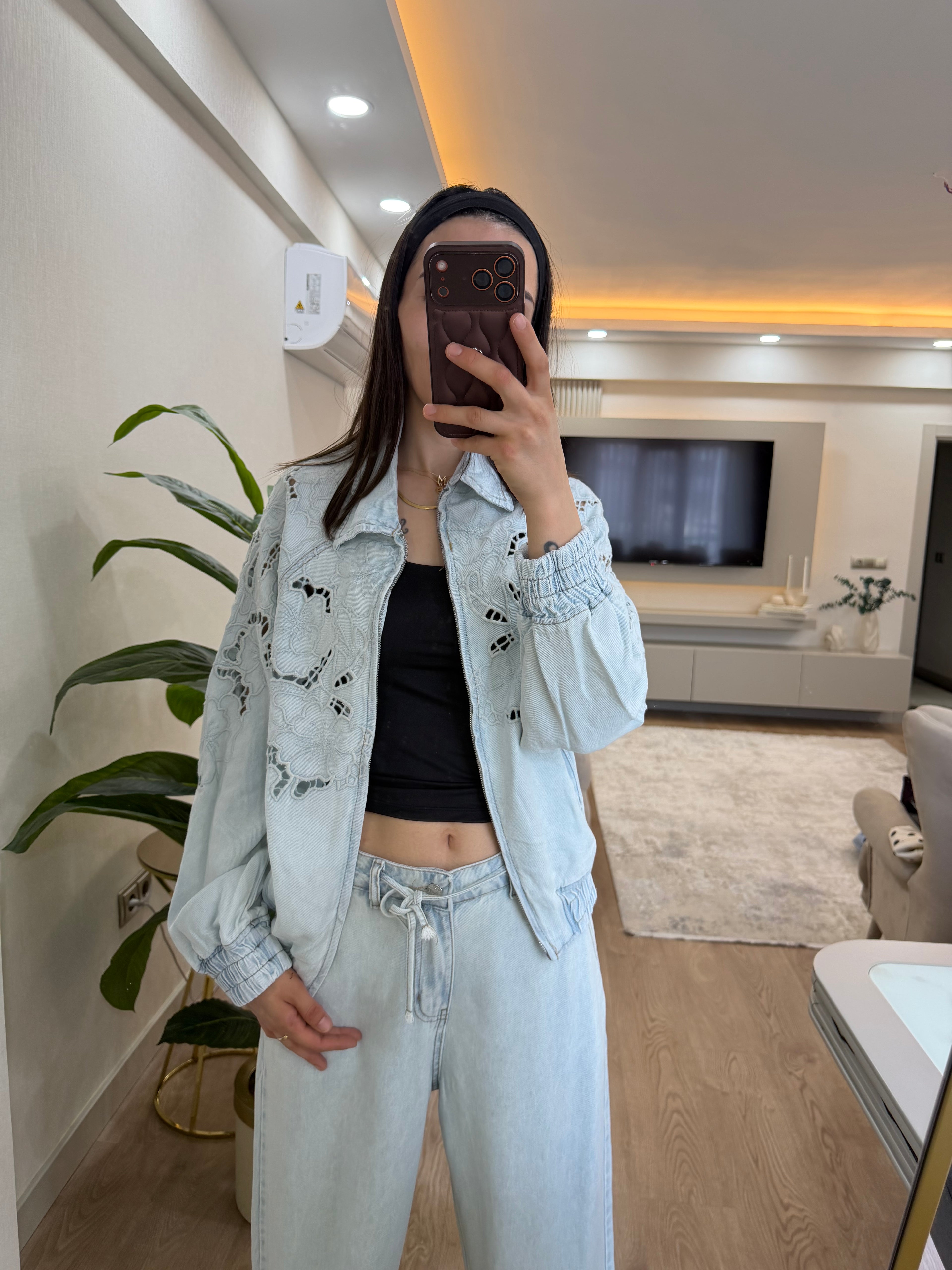 Ajur Detaylı Tensel Jean
